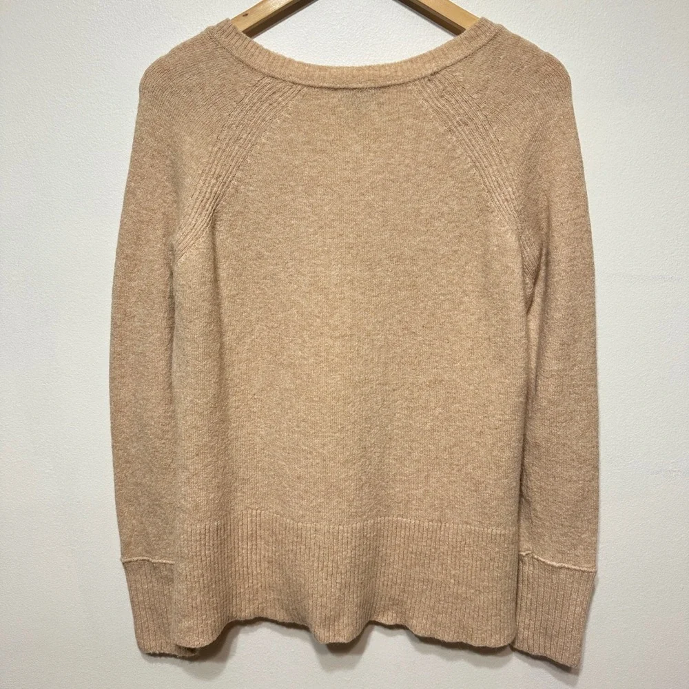 J. Crew Womens Raglan V-Neck‎ Sweater Small High Low Hem Long Sleeve Knit Cozy